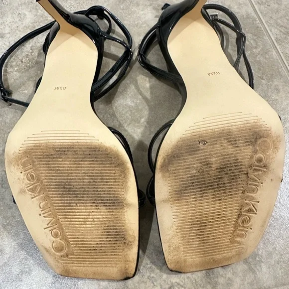 Calvin Klein Elegant Black Strappy Heels - Picture 7 of 8